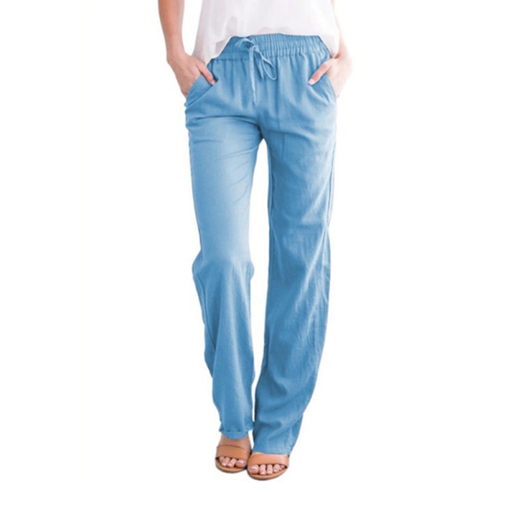 Solid Color Strap Loose Fashion Pants