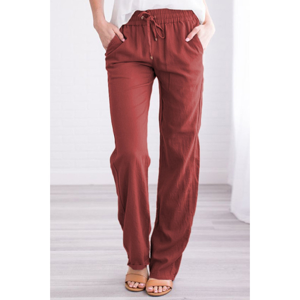 Solid Color Strap Loose Fashion Pants