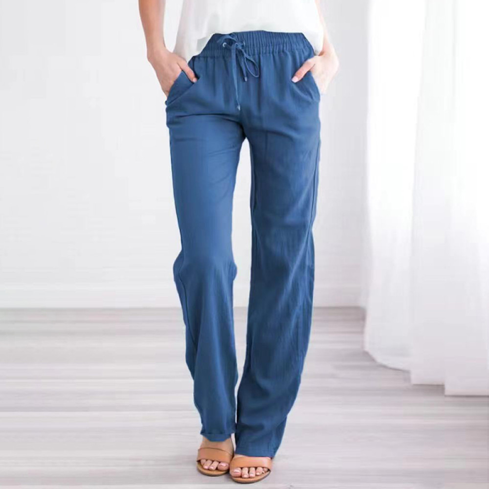 Solid Color Strap Loose Fashion Pants