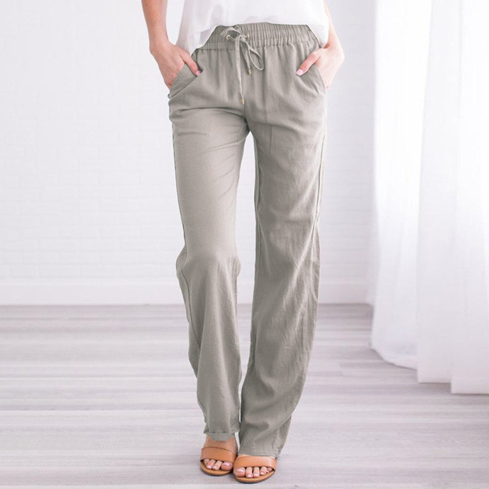 Solid Color Strap Loose Fashion Pants