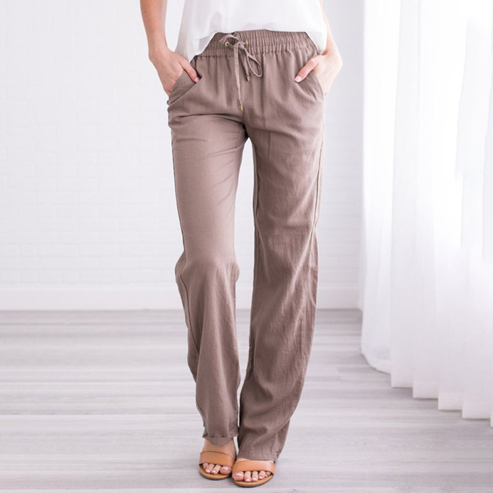 Solid Color Strap Loose Fashion Pants