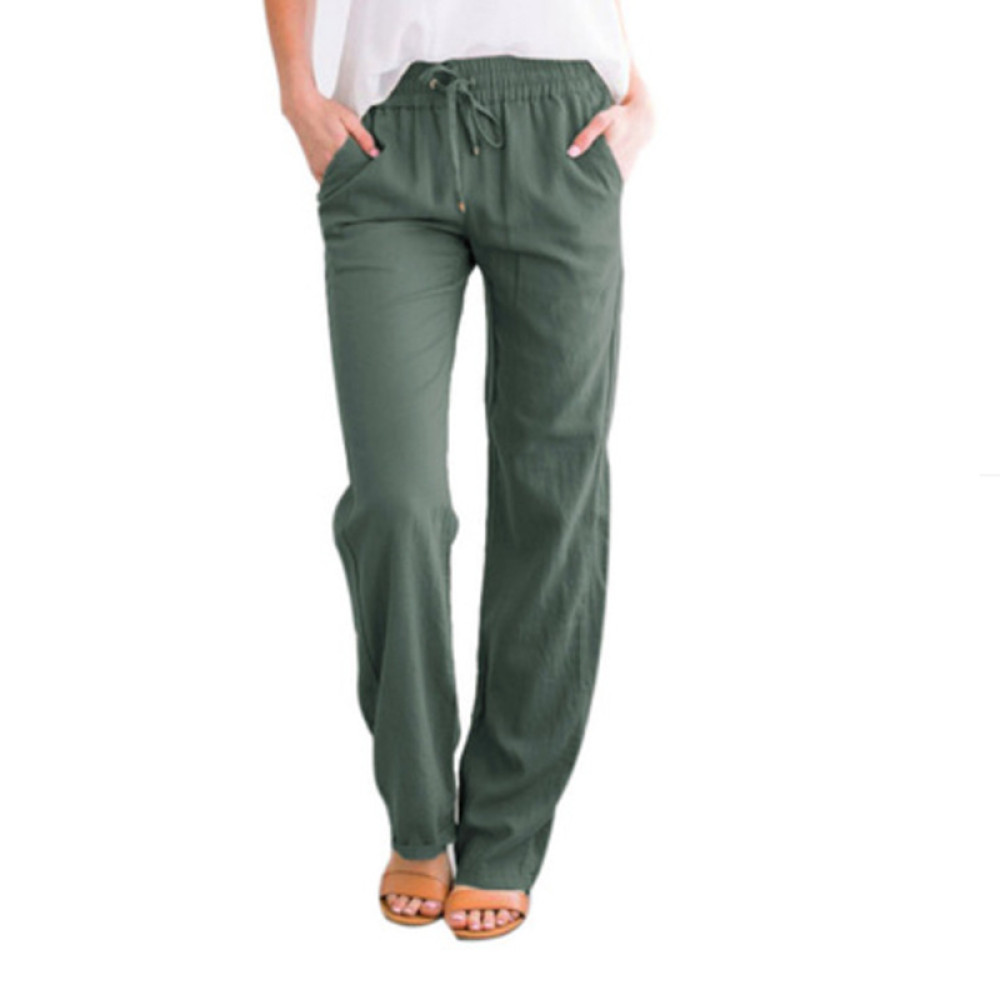 Solid Color Strap Loose Fashion Pants