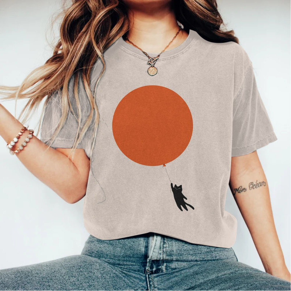 Abstract Black Cat Painting Art T-Shirt