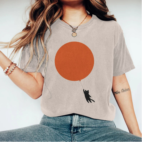 Abstract Black Cat Painting Art T-Shirt