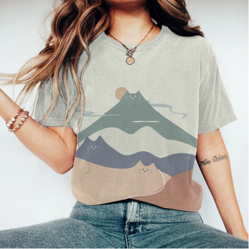 Abstract Cat Painting Art T-Shirt