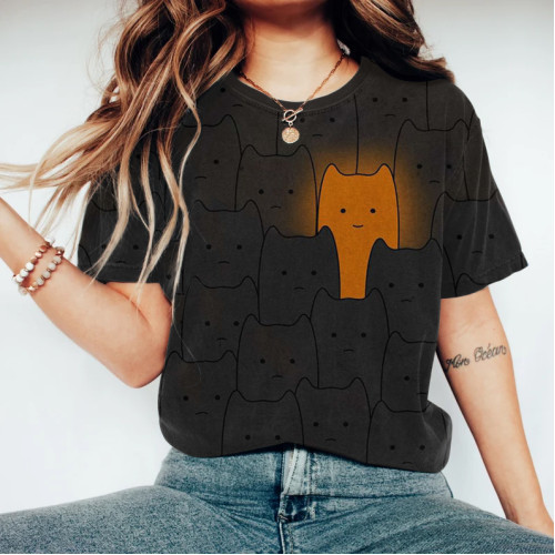 Abstract Creative Cat Unique Self Painting Art T-Shirt