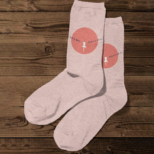 Abstract Creative Dangling Cute Cat Painting Art Comfy Socks