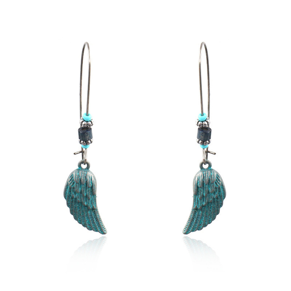Alloy Creative Big Ear Hook Turquoise Earrings