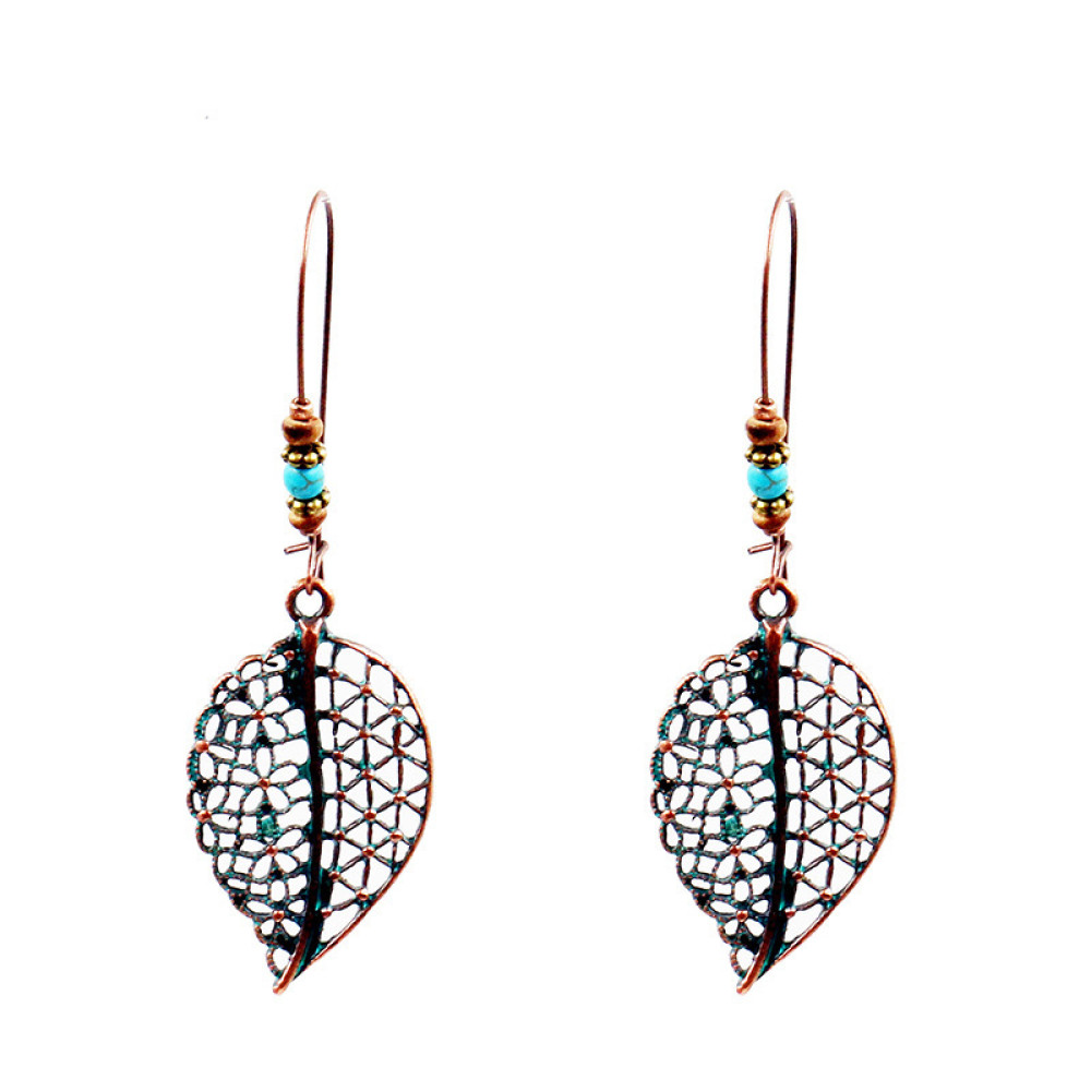 Alloy Creative Big Ear Hook Turquoise Earrings