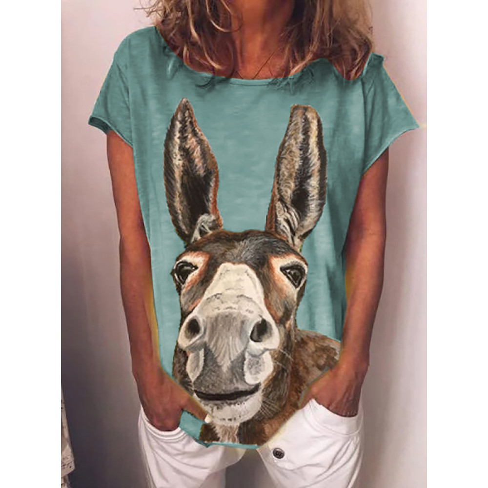 Animal Head Print T-Shirt