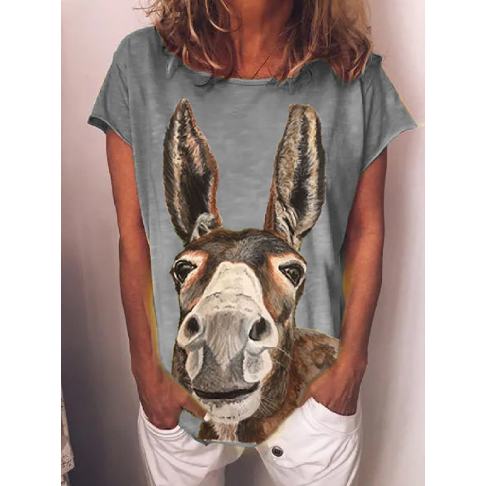 Animal Head Print T-Shirt