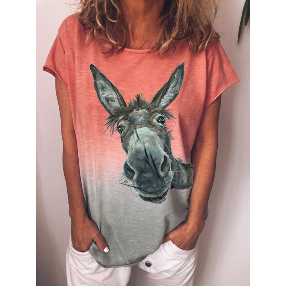 Animal Head Print T-Shirt