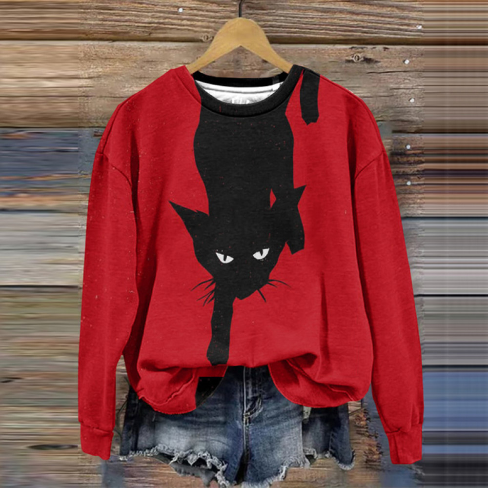 Beware Black Cat Crew Neck Sweatshirt