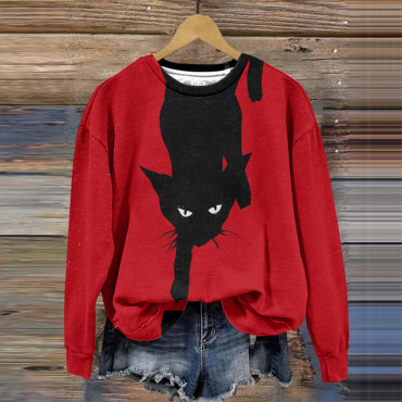 Beware Black Cat Crew Neck Sweatshirt