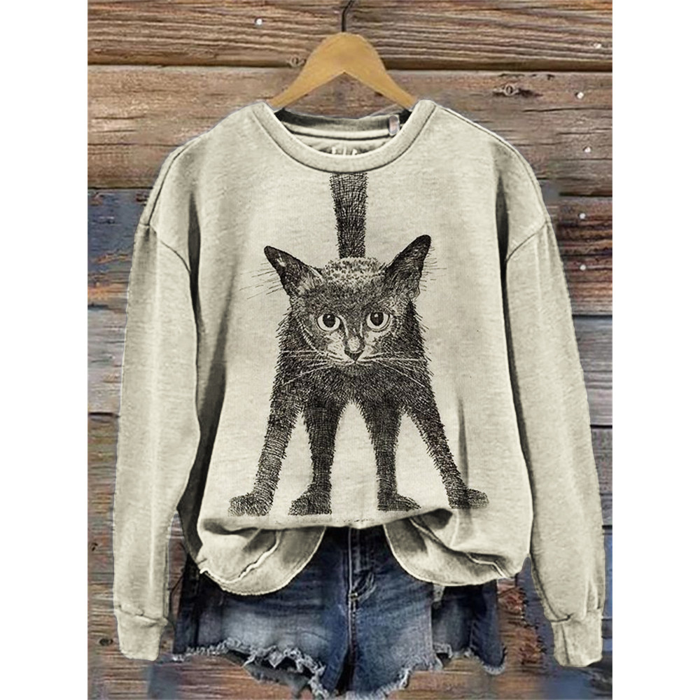 Black Cat Art Comfy Sweatshirt