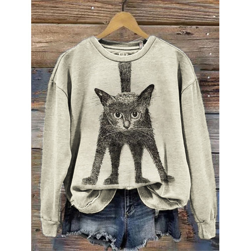 Black Cat Art Comfy Sweatshirt