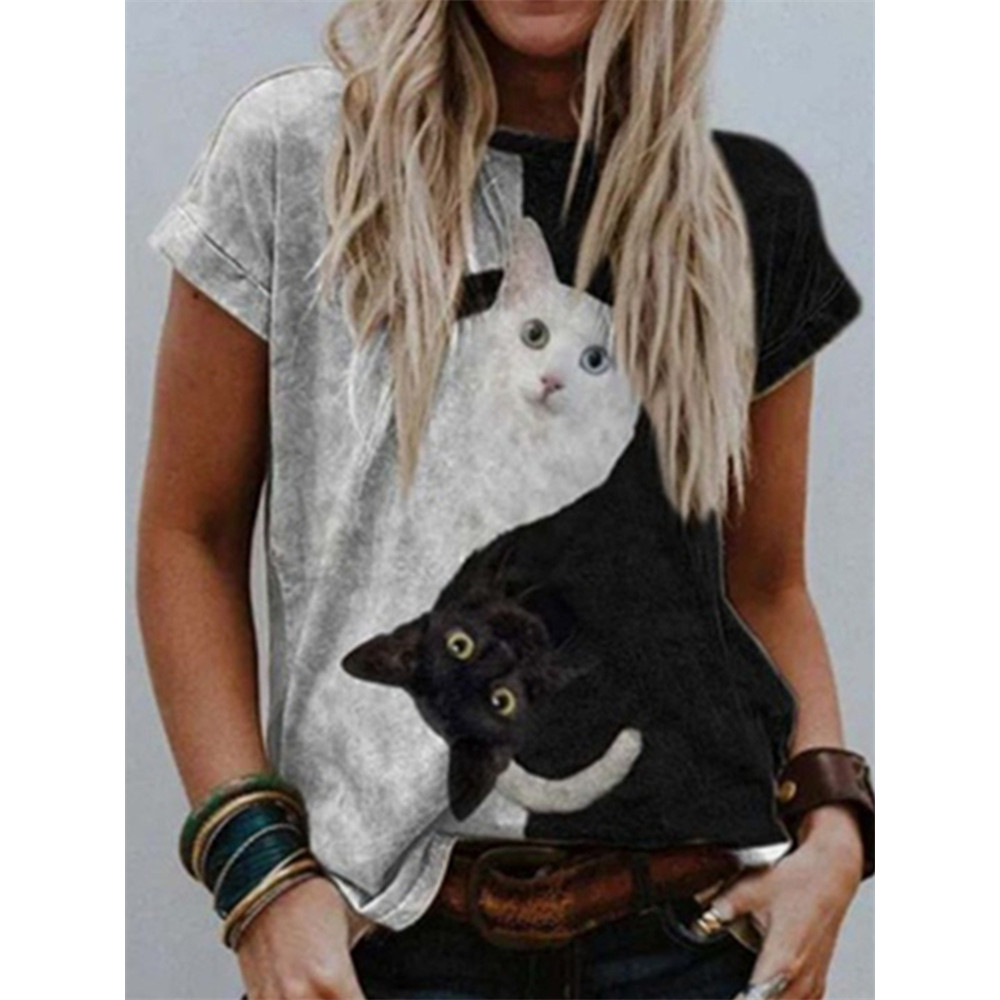 Black & White Cats Graphic T Shirt