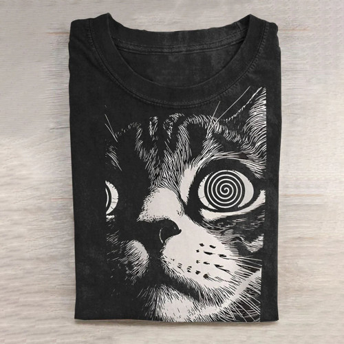 Cat Art Print Casual Long Sleeve T-Shirt