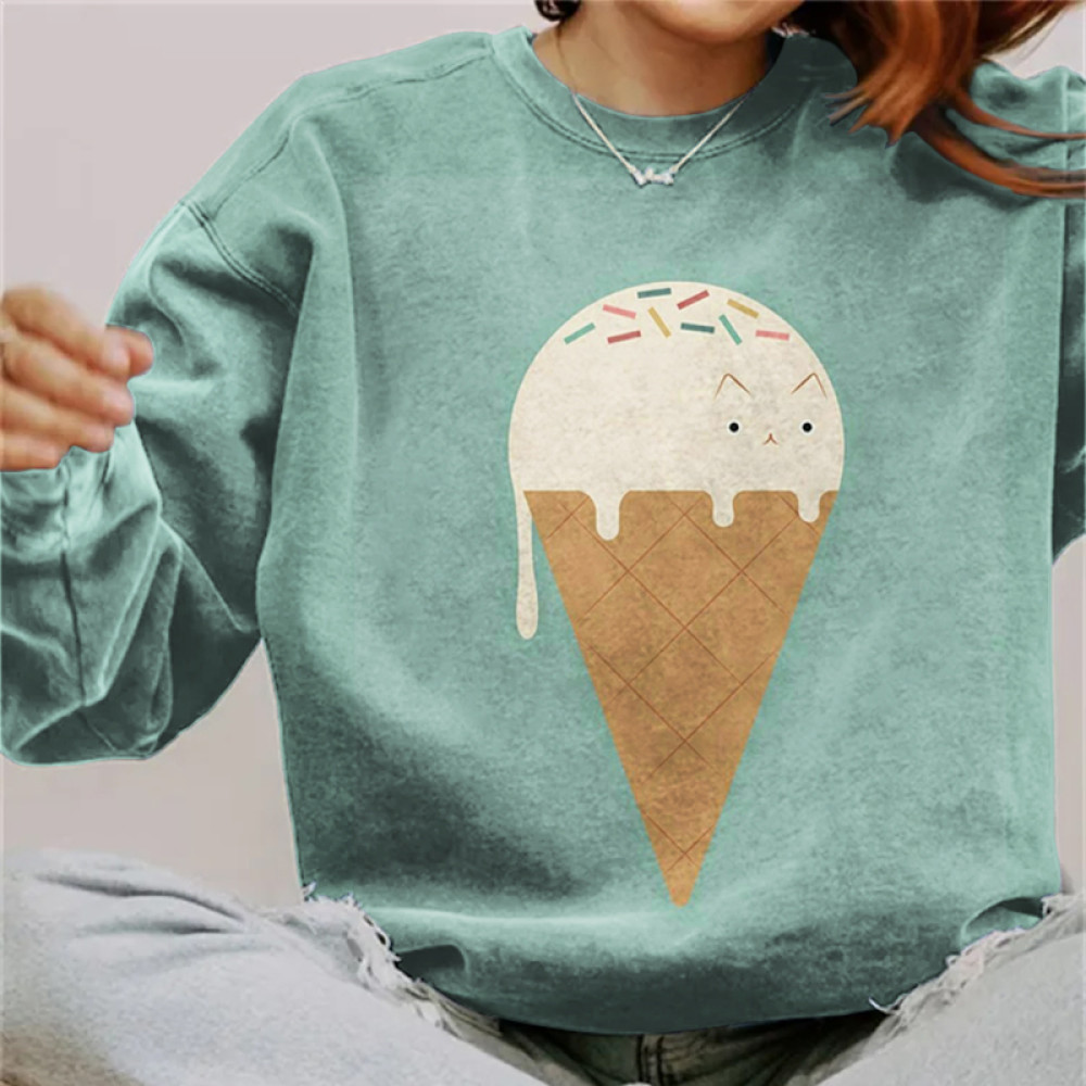Cat Painting Art Crew Neck Sweatshirt