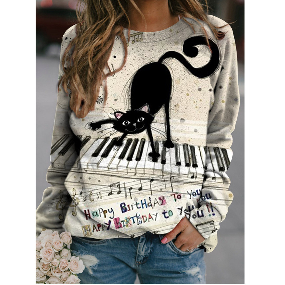 Cat Patchwork Art Graphic Sweatshirt