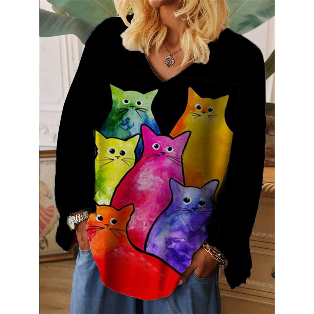 Cats Art Graphic Oversize T Shirt