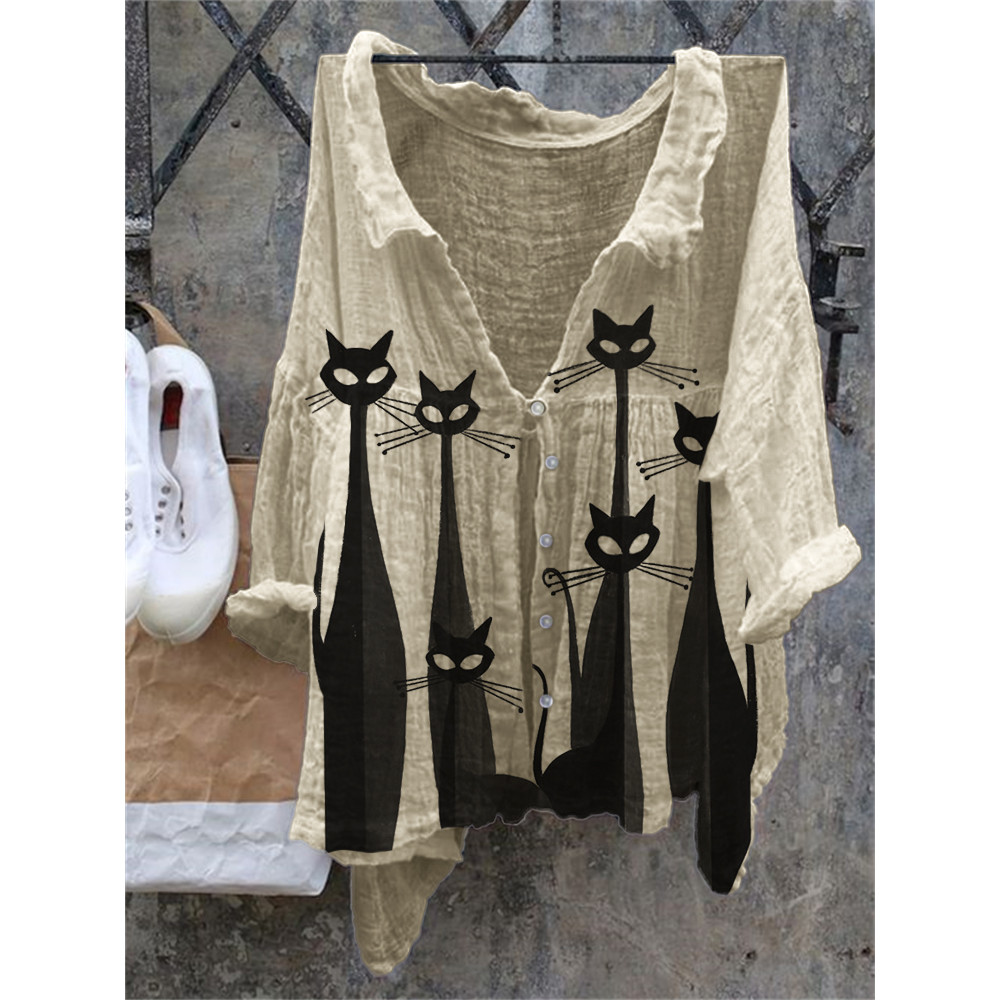 Classy Black Cats Art Flowy Tunic