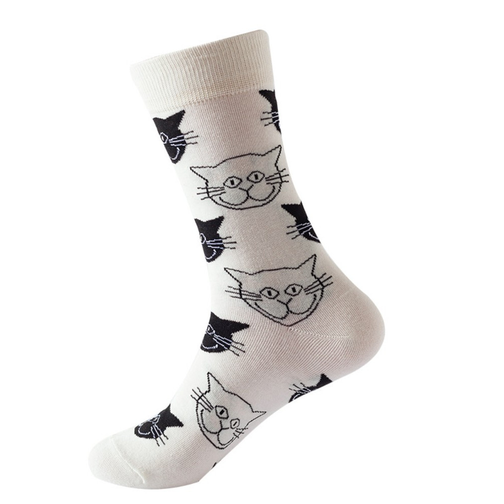 Cute Cartoon Cats Pattern Mid-calf Socks