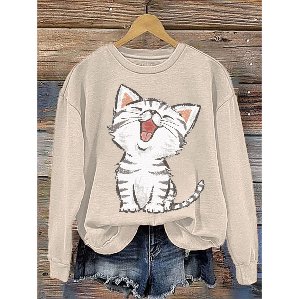Cute Cat Print Cotton Cozy sweatshirt