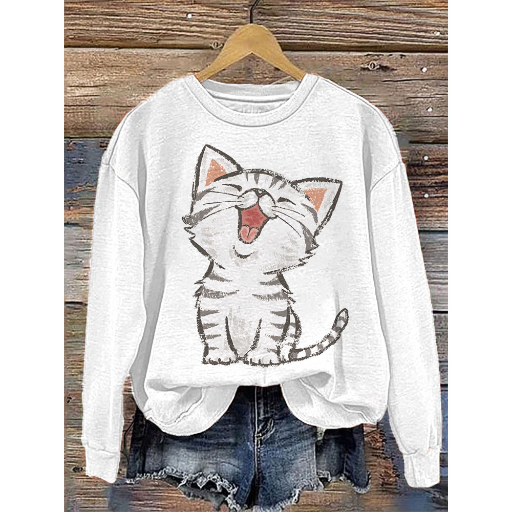 Cute Cat Print Cotton Cozy sweatshirt