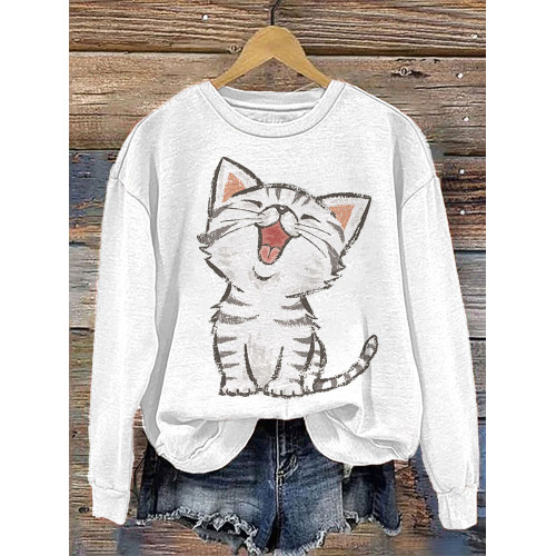Cute Cat Print Cotton Cozy sweatshirt
