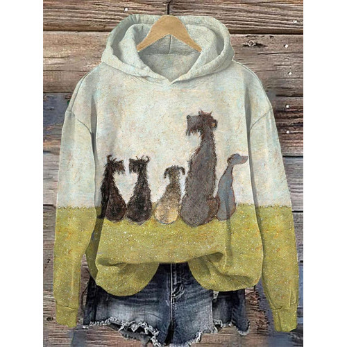 Funny Animals Print Cotton Cozy Hoodie