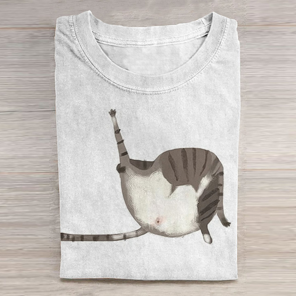 Funny Cat Bath Art Print Long Sleeve T-Shirt