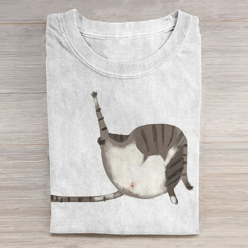 Funny Cat Bath Art Print Long Sleeve T-Shirt