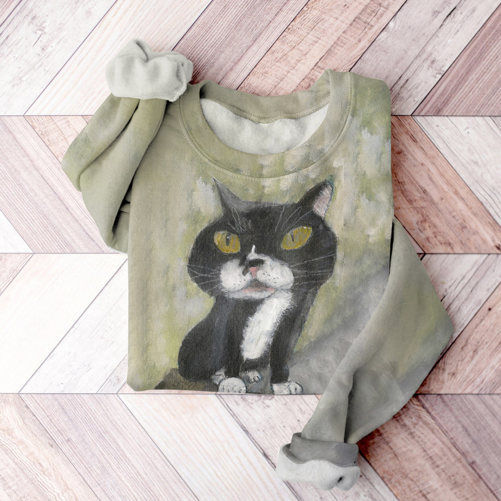 Funny Cat Printing Long Sleeve Sweatshirt