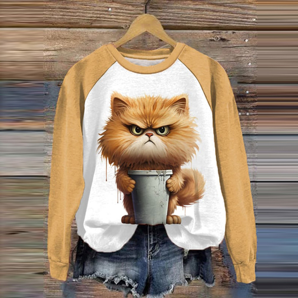 Funny Cute Grumpy Cat Printed Sweatshirt