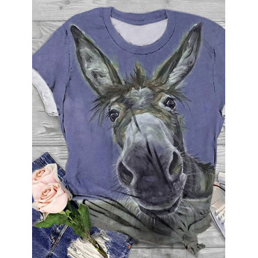 Funny Donkey Print Comfy T Shirt