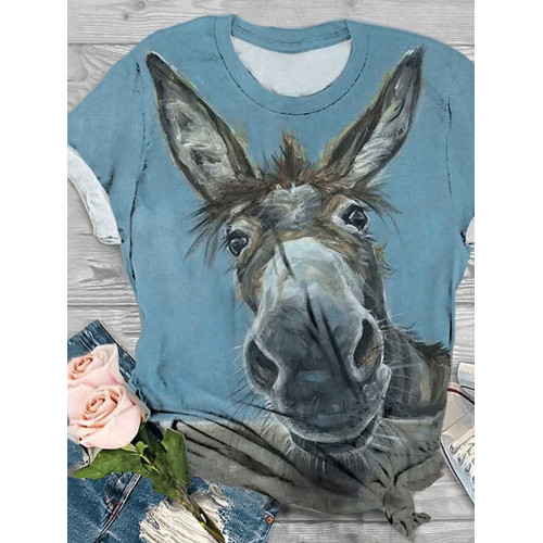 Funny Donkey Print Comfy T Shirt
