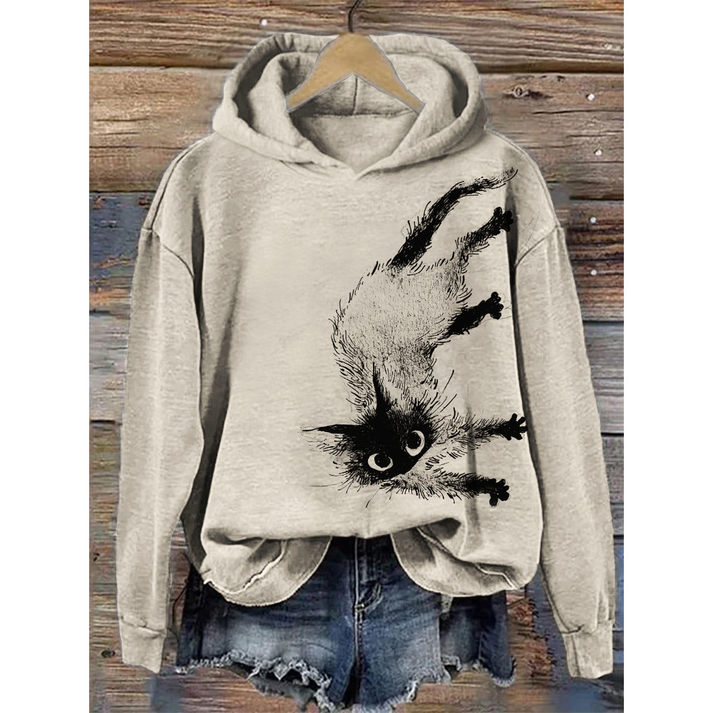 Fuzzy Siamese Cat Art Cozy Hoodie