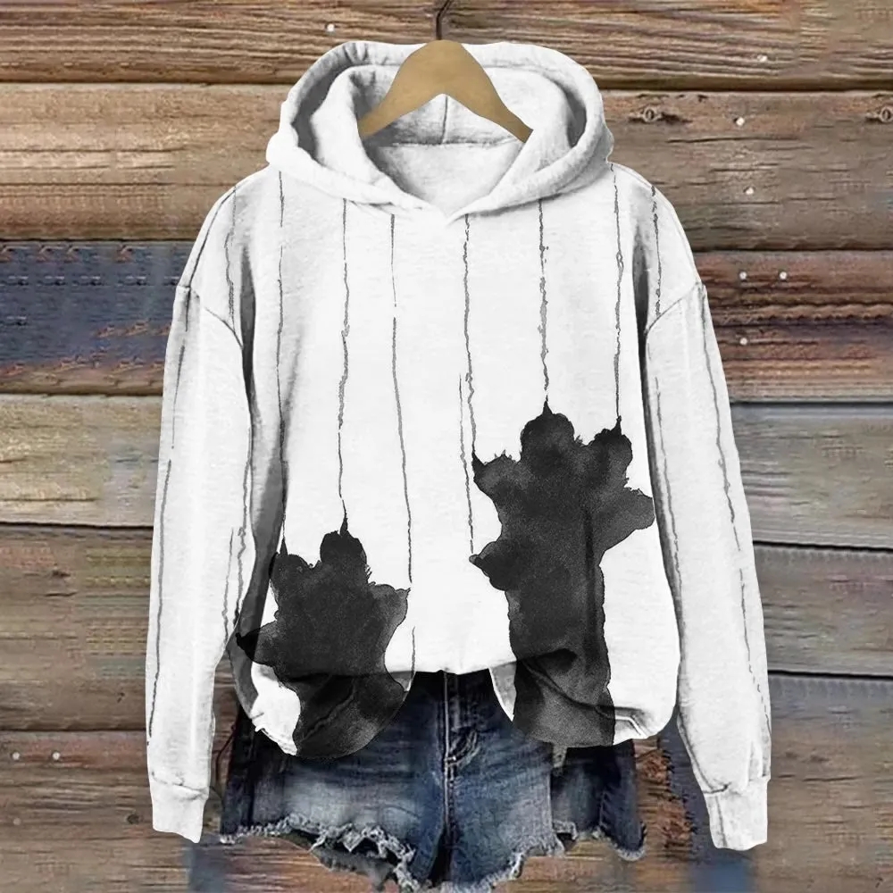 Ink Cat Paw Print Hoodie