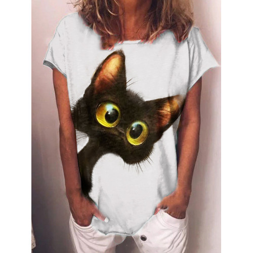 Lovely Black Printed Casual Tee