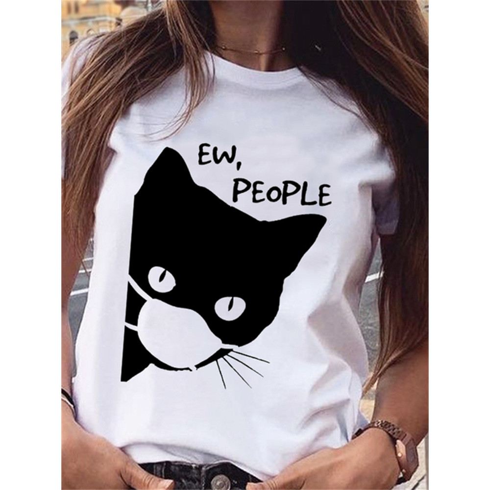 Lovely Cat Inspired Graphic T Shirt