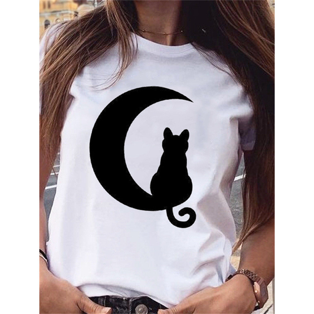 Lovely Cat Inspired Graphic T Shirt