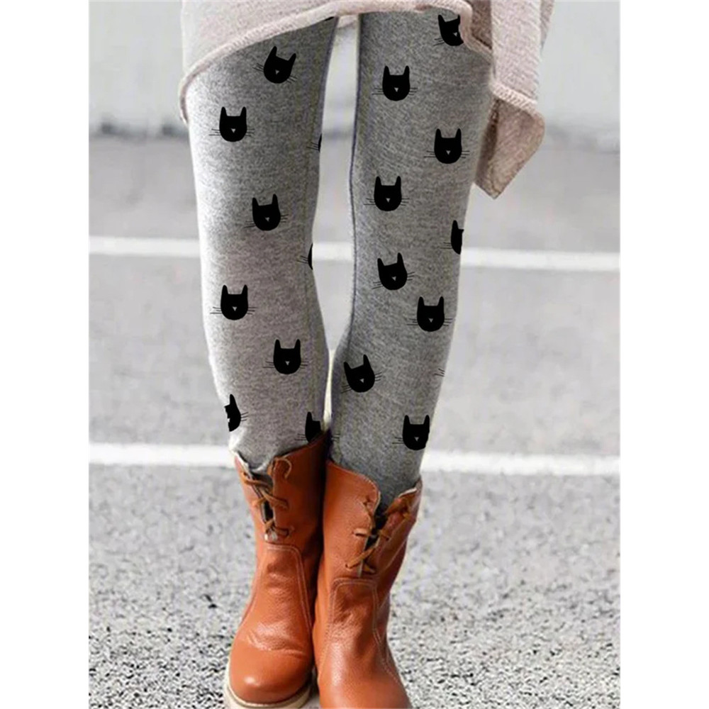 Lovely Cat Pattern Comfy Leggings