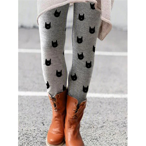 Lovely Cat Pattern Comfy Leggings