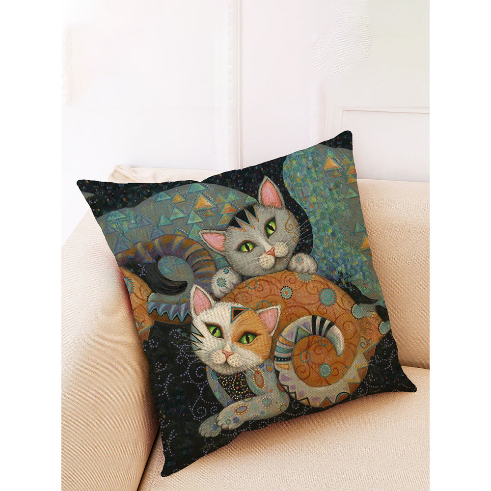 Lovely Cat Vintage Style Pillow Case