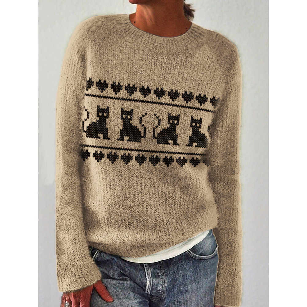 Lovely Cats Knit Cozy Sweater