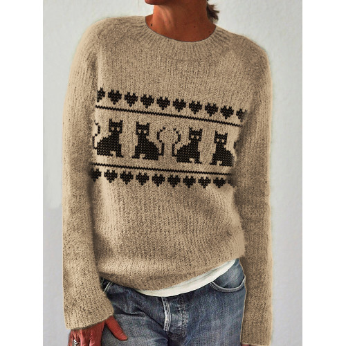 Lovely Cats Knit Cozy Sweater