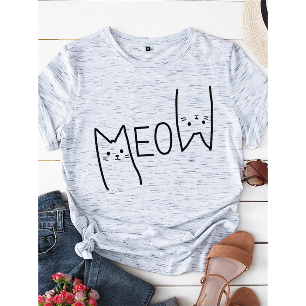 Lovely Meow Cats Graphic T Shirt