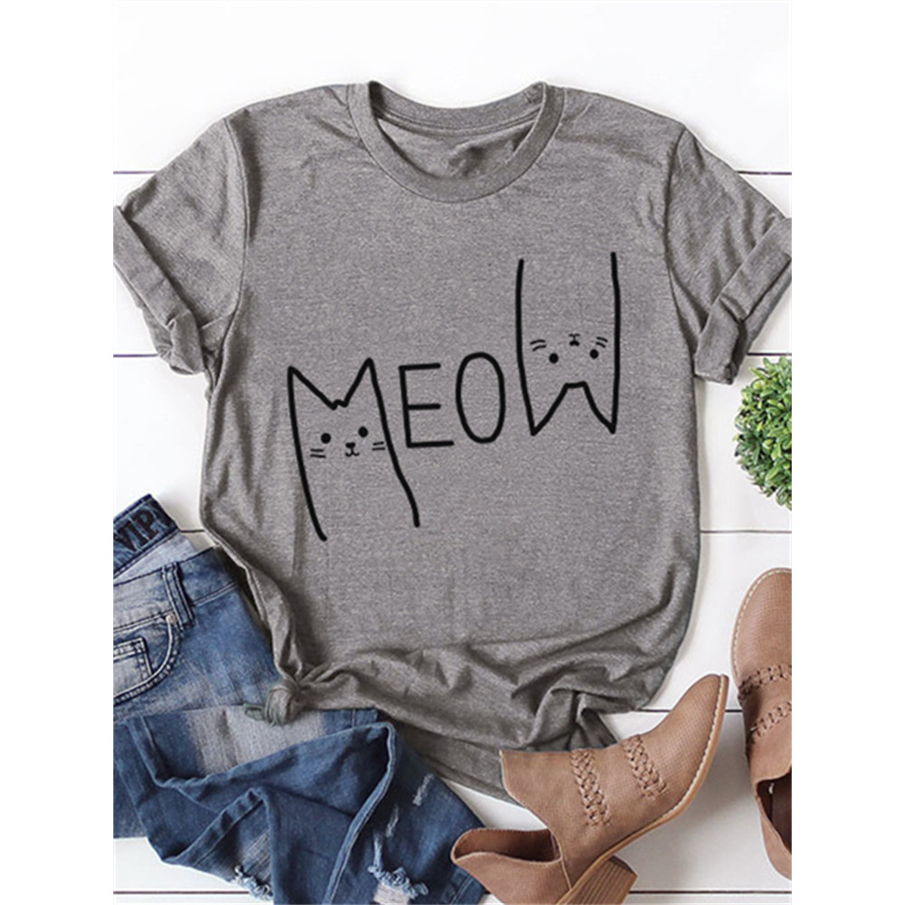 Lovely Meow Cats Graphic T Shirt