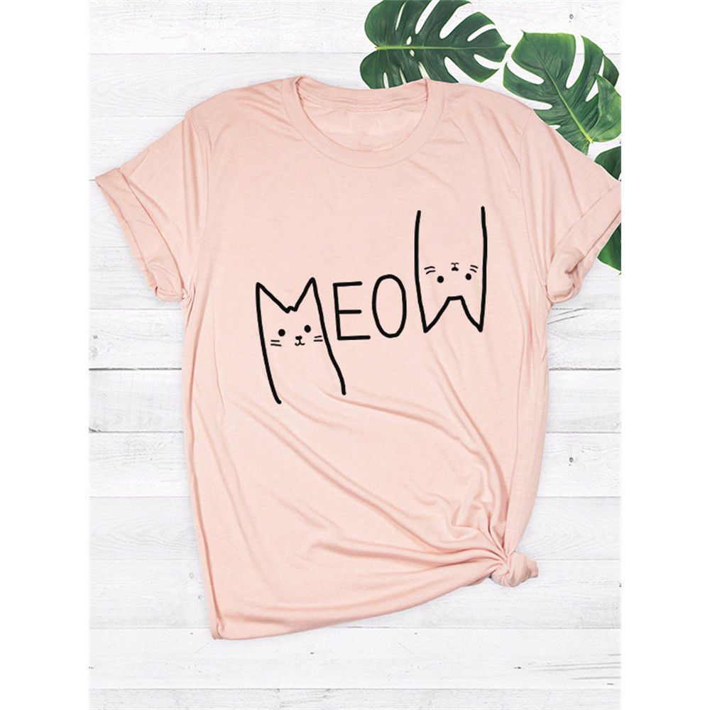 Lovely Meow Cats Graphic T Shirt